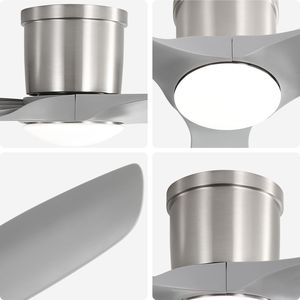 Ventilatore da soffitto a LED da 52 pollici a incasso con luce dimmerabile e 3 pale in ABS, motore DC reversibile per soggiorno - Product Image 3