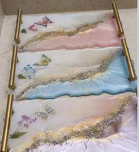 ถาดเรซิ่นเพ้นท์ลายดอกไม้ ตกแต่งบ้าน สวยงาม เป็นมิตรกับสิ่งแวดล้อม เหมาะสำหรับโต๊ะเครื่องแป้ง โต๊ะกาแฟ ขายส่ง - Product Image 6