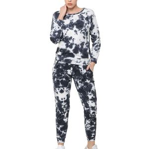 Women tracksuit 100% cotton jogging suit tie dye 2 piece casual <b>jogger</b> set ladies <b>cheap</b> tie dye hoodie set sweatsuit - Product Image 1