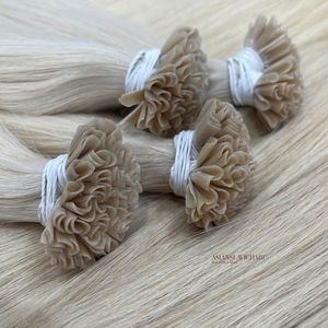 Extensions de cheveux naturels à pointe en U, kératine Super A, couleur blonde, qualité supérieure, sans synthétique, cheveux bruts lisses, fournisseurs - Product Image 6