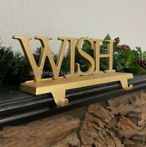 Christmas Party Ornament <b>Bow</b> Shape Gold Polished Metal Christmas Stocking <b>Holder</b> for Home Holiday Decoration - Product Image 4