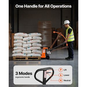 Transpallet Manuale con Capacità di Carico di 6600 Libbre, Forche da 48L X 27W Pollici, Carrello per Movimentazione Materiali, Lunghezza Forche 3.35-7.1 Pollici - Product Image 5