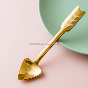 Mini Stainless Steel Cupid Arrow Letter <b>Print</b> Heart Tea Spoon Party-Style Silver Gold Metal Tableware for <b>Coffee</b> Tea Desserts - Product Image 3