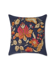 Custom Handmade Floral Embroidery Cushion Cover Cotton Decorative Throw <b>Pillow</b> Case Premium Kashmiri Crewel Work Cushion Cover - Product Image 2