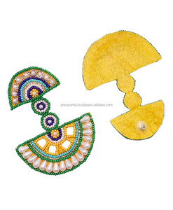 ต่างหูห้อยทรงเรขาคณิตหลากสีสไตล์โบฮีเมียนสำหรับทุกเพศ ประดับด้วยลูกปัดเม็ดเล็ก ลายดอกไม้ ตกแต่งด้วยมุกเทียม ของขวัญแฟชั่น - Product Image 4