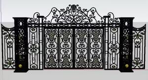 Decorative Wrought Iron <b>Security</b> Gate Design Compound Wall Durable Eco-Friendly Rodent Proof 8ft Outdoor Powder 3D Modeling - Product Image 6