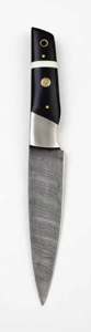 Couteau de chef artisanal en acier Damas, couteau utilitaire de cuisine avec manche en bois d'ébène noir - Product Image 2