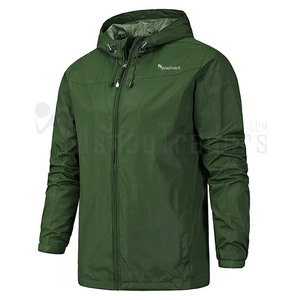 Veste en polyester unie pour homme, coupe-vent, écologique, respirante, à col montant, décontractée, pour l'automne, avec fermeture éclair sur le devant - Product Image 6
