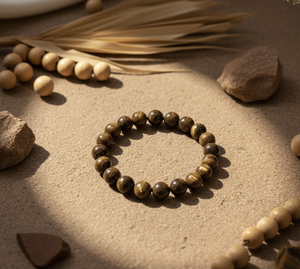 Handmade AAA Bronzite Round Bead <b>Bracelet</b> – Polished Gemstone Stretch <b>Bracelet</b> for Men & Women - Product Image 2