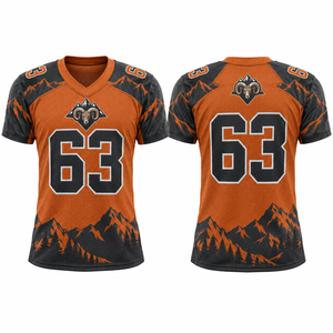 Maillot de football américain brodé à manches courtes en tissu polyester souple – Tenue d'équipe confortable pour les matchs universitaires - Product Image 4