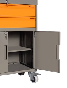 Industrial Tool <b>Cabinet</b> With 2 Drawers And Shelf On Wheels Central <b>Locking</b> System With Work Top Plus Storage - Product Image 4