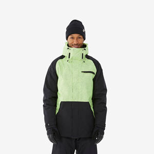 Chaqueta de Nieve Impermeable para Niñas, con Capucha, Estampado Geométrico, Cierre de Cremallera Completo, Estilo Deportivo, Corte Regular, 10,000 mm - Product Image 3