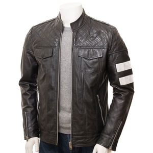 Chaqueta de Lona y Cuero para Hombre, Estilo Urbano, Impermeable, Transpirable, Ecológica, Resistente al Viento, Diseño Casual y Elegante con Logotipo Frontal - Product Image 5