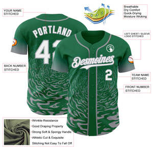 เสื้อเบสบอลลายพรางสีเขียวแบบกำหนดเอง Yourteams 00 พิมพ์ลายแบบ Sublimated สำหรับผู้ใหญ่ แขนสั้น ระบายอากาศได้ดี ชุดกีฬา - Product Image 3