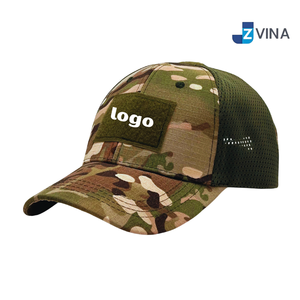 Custom Logo Camouflage Mesh Tactical Baseball Cap Velcro Patch Adjustable <b>Dad</b> <b>Hat</b> for Outdoor Sports - Product Image 1