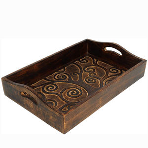 Bandeja de Servir Artesanal de Madera Premium con Acabado Pulido y Diseño Atemporal para una Decoración de Mesa Sofisticada - Product Image 4