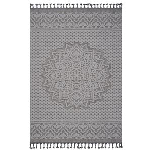 Ensemble de tapis d'intérieur/extérieur LOOM and LUXE 4X6 gris/blanc à motifs médaillon - Product Image 2