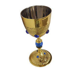 Premium 18cm Brass Goblet 250ml Gold Plated Floral Pattern Hourglass Wine Cup Decorative Drinkware Collectible <b>Gift</b> <b>Box</b> Included - Product Image 2