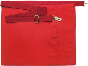 Delantal de Masón del Arco Real, Terciopelo Rojo con Triple Tau, Cualquier Diseño o Logotipo Bordado, con los Mejores Precios y Económicos - Product Image 3
