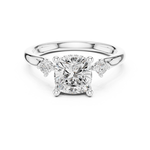 Anillo de Compromiso Clásico de Oro Amarillo de 14K para Mujer con Diamante Cultivado en Laboratorio de 2 CT con Corte Cojín y Halo Oculto, Certificado IGI, para Aniversario o Boda - Product Image 6