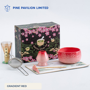 Juego de Matcha Pine Pavilion, Tazón de Cerámica Chawan, Batidor de Bambú Chasen, Soporte para Batidor, Juego de Té Japonés de 6 Piezas, Caja de Regalo, Logotipo Personalizado - Product Image 3