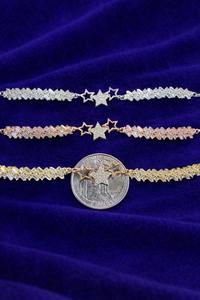 กำไลข้อมือเทนนิสสามดาว ชุบทองคำขาวและทองชมพู เงินแท้ 925 ประดับโมอิสซาไนต์แท้ ของขวัญเครื่องประดับสำหรับใส่ทุกวัน - Product Image 3