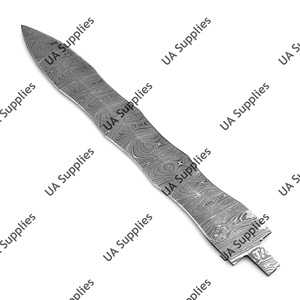 Cuchillo de Caza de Acero de Damasco de Grado Industrial/DIY, Hoja en Bruto Hecha a Mano con Espiga Completa, Personalizable con Logotipo, Ultra Afilada, de UA Supplies Premium - Product Image 4