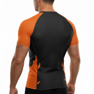เสื้อรัดกล้ามเนื้อแขนสั้นผ้าสแปนเด็กซ์สำหรับฝึกซ้อม MMA ผลิตตามสั่งจากโรงงาน OEM ป้องกันแสงแดด ซักได้ เนื้อผ้ารัดรูปสำหรับพายเรือ - Product Image 2