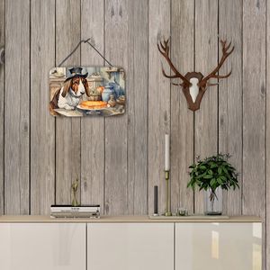 Multicolor nuevo Basset Hound Fall cocina calabazas colgante de pared CARTEL DE Metal de aluminio para decoración del hogar impresiones colgantes de puerta para - Product Image 4