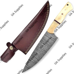 Couteau de Chef Professionnel en Acier Damas Forgé à la Main, Très Tranchant, Manche en Os de Chameau, Design Moderne - Vente en Gros OEM/ODM - Product Image 3