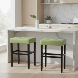 Tabouret de bar moderne en cuir PU sans dossier, tabouret de comptoir rembourré pour cuisine - Product Image 3