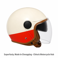 Casque de moto demi-face de luxe en ABS avec système de déverrouillage rapide, imperméable, pour toutes les saisons, équipement de protection pour la conduite en toutes conditions météorologiques