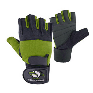 Guantes de Gimnasio de Medio Dedo de Cuero con Soporte Acolchado en la Palma, Guantes Transpirables para Levantamiento de Pesas para Fisicoculturismo Profesional - Product Image 2