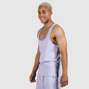 Premium Solid Breathable Knitted Tank <b>Top</b> Custom Stretchy Workout Mens Summer Vest T-Shirts With <b>Rhinestone</b> Workout Men Tank <b>Top</b> - Product Image 2