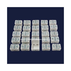 <b>Small</b> Marble Jewelry <b>Boxes</b> for Giveaways Green Mother of Pearl Inlay Marble <b>Gift</b> <b>Boxes</b> for Arabian Eid Festival Thanksgiving - Product Image 1