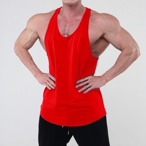 Débardeurs de sport respirants et à séchage rapide pour hommes grandes tailles, gilets anti-transpiration personnalisés en polyester/coton, motif uni, col rond, vêtements d'été pour hommes - Product Image 4