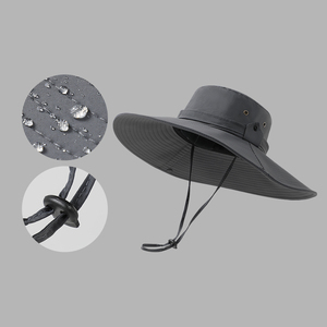Wholesale Custom logo Big Brim Women <b>Men</b> Fisherman Hiking Mountain Outdoor <b>Summer</b> Bucket <b>Hats</b> - Product Image 2