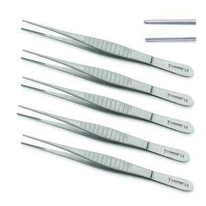Pinzas Debakey Premium de 5 Piezas con Puntas de 2 mm, 15 cm, Pinzas para Cirugía Plástica Facial, Instrumentos Quirúrgicos de Acero Inoxidable con Certificación CE - Product Image 1