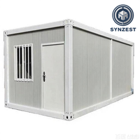 SYNZEST Module de vie mobile moderne extensible avec salle de bain complète et cuisine intégrée, maisonnette préfabriquée en conteneur pour bureau ou hôtel