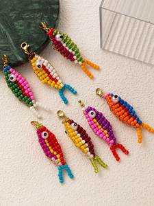 พวงกุญแจลูกปัดปักลายสีสันสวยงามพร้อมงานฝีมือที่ทำด้วยมืออย่างละเอียดและการออกแบบลายดอกไม้ที่สวยงามสำหรับวันส่งท้ายปีเก่า - Product Image 6