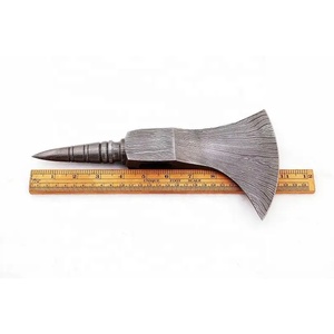 ขวานเหล็กดามัสกัสคุณภาพพรีเมียมลายบิดเกลียว งานแฮนด์เมด Jexmoo พร้อมปลอกหนัง ของขวัญสำหรับคุณพ่อสำหรับกิจกรรมกลางแจ้ง - Product Image 3