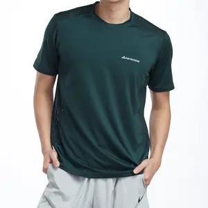 frozen-mesh frozen-yarn high elastic quick dry round collar short sleeve men t-shirt for men