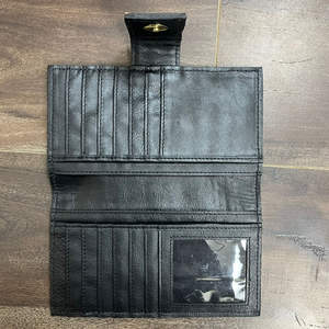 Factory Fashion Multi-Functional <b>Slim</b> Bifold Wallet Women Hand Tooled Checkered Leather Card Holder Cowhide Cash <b>Storage</b> Clutch - Product Image 6