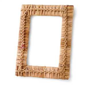 Marco de Fotos Popular de Ratán con Borde de Madera Negra, Regalos de Decoración para el Hogar, Marco de Fotos de Madera para Decoración de Escritorio/Pared - Product Image 2