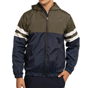 Chaqueta Deportiva con Capucha para Hombre, Estilo Racer, con Bloques de Color, Cierre de Cremallera, Resistente al Viento, Material de Poliéster, para Otoño - Product Image 1