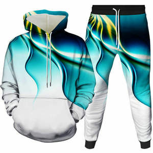 Men's 100% Cotton Sport Jogging Suit Hoodies Trasuit Set Breathable Anti-Static Sweatshirt Trousers Gym Fitness Printed Autumn - Product Image 3