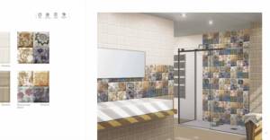 Piastrelle per interni bagno in ceramica lucida colorata <span class=keywords><strong>Square</strong></span> <span class=keywords><strong>Piazza</strong></span> 300x300 con motivo floreale Olympia - Product Image 3