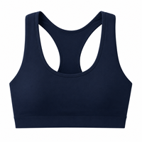 Groothandel OEM ODM Dames Sportbeha 75% Nylon 25% Spandex 240gsm Navy Hoge Ondersteuning Racerback Glad Zacht Gym