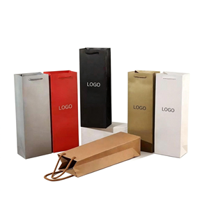 Bolsas de Regalo para Vino de Papel Kraft Resistente, Diseño de Asa Personalizado, Empaque Personalizado - Product Image 2