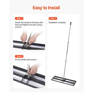 Updated Heavy-Duty 36\" X 10\" Stainless Steel <b>Lawn</b> Leveling Rake 83.9\" Adjustable Handle with <b>Roller</b> for Yard Maintenance - Product Image 5